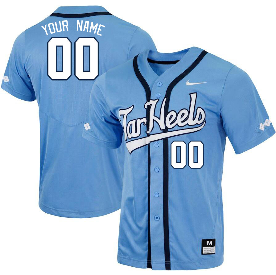 Custom North Carolina Tar Heels Name And Number College Baseball Jerseys Stitched-Carolina Blue - Click Image to Close